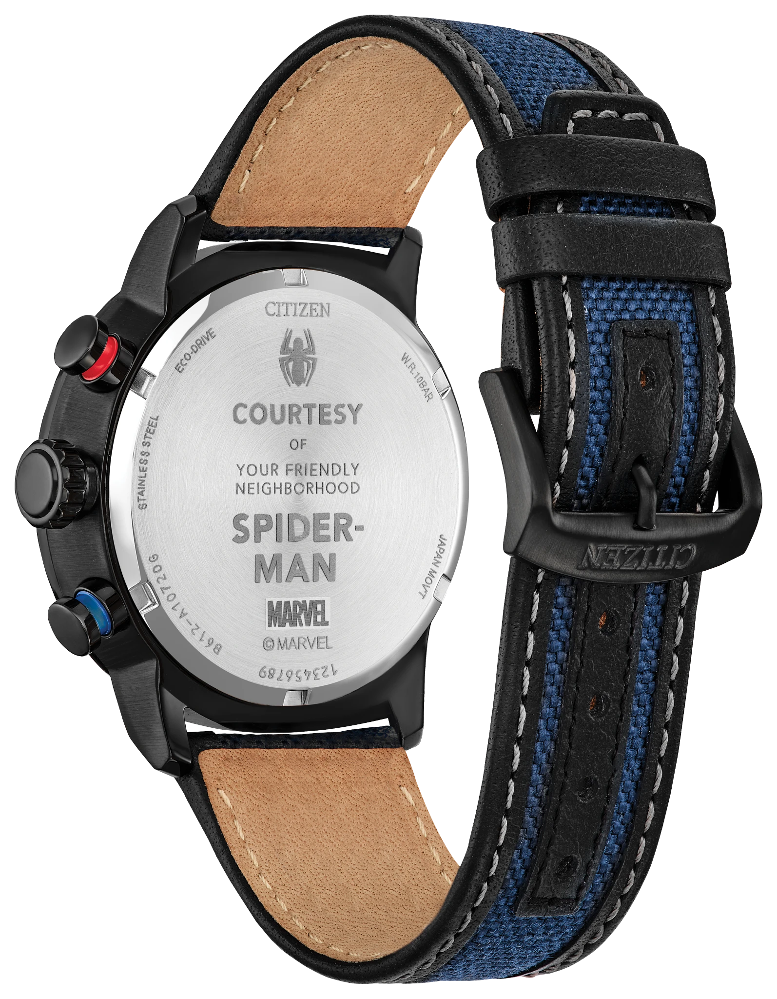 Spider-Man Double Vision Multiple Dial Nylon & Leather Strap